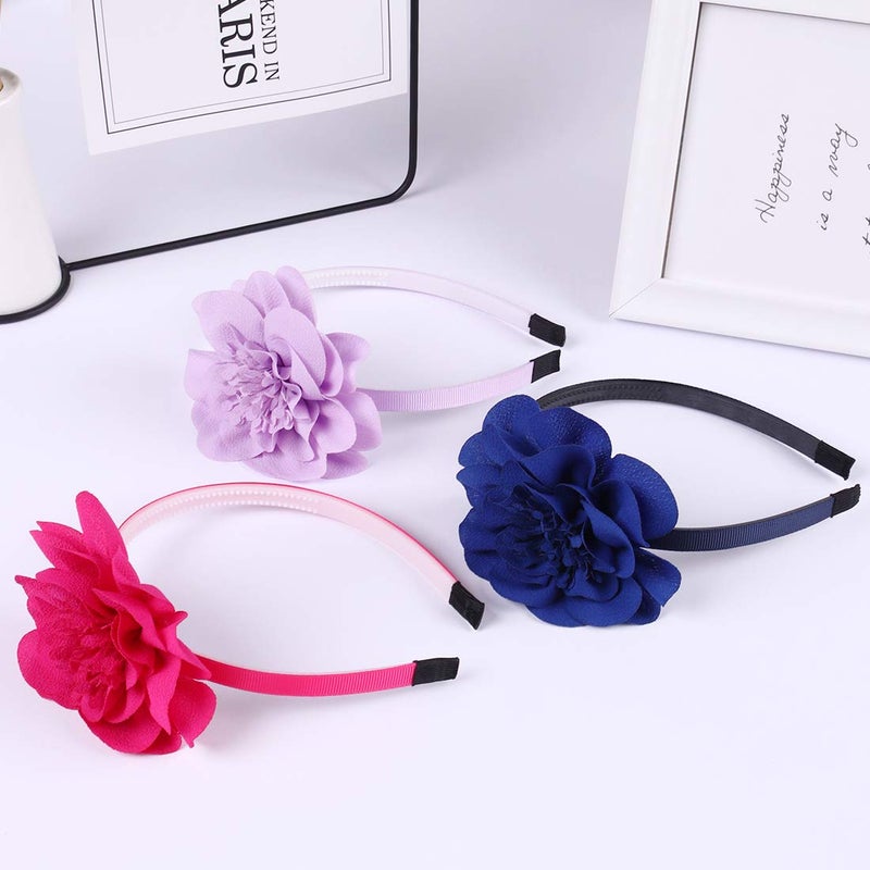 XIMA 10pcs Chiffon Flower Girls Headbands for Kids Children Teens toddlers Hair Accessoriesâ€¦ - Image 3